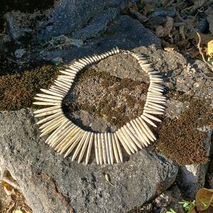 VTG artisan crafted buffalo turquoise graduated spike necklace, Gorp Core, Boho